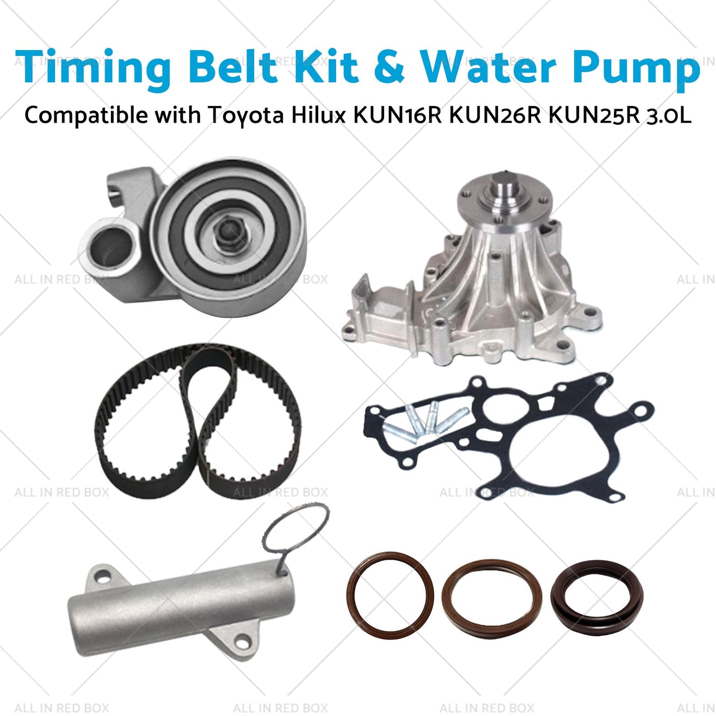 Timing Belt Kit and Water Pump Suitable for Toyota Hilux KUN16R KUN26R 3. 0L 05-17