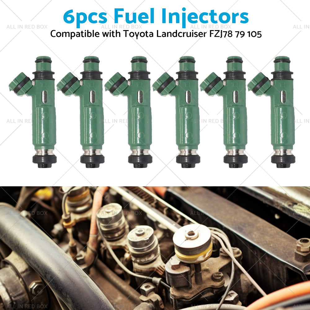 6PCS Fuel injector Suitable for Toyota Land cruiser FZJ78 79 80 105 4. 5L 1FZ-FE-3