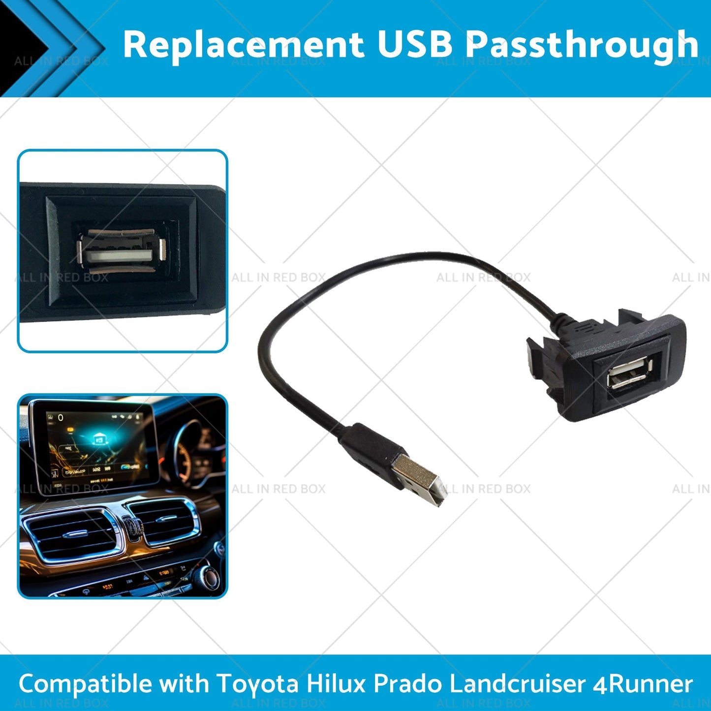 Replacement USB Passthrough Suitable For Toyota Hilux Prado Landcruiser 4Runner-1