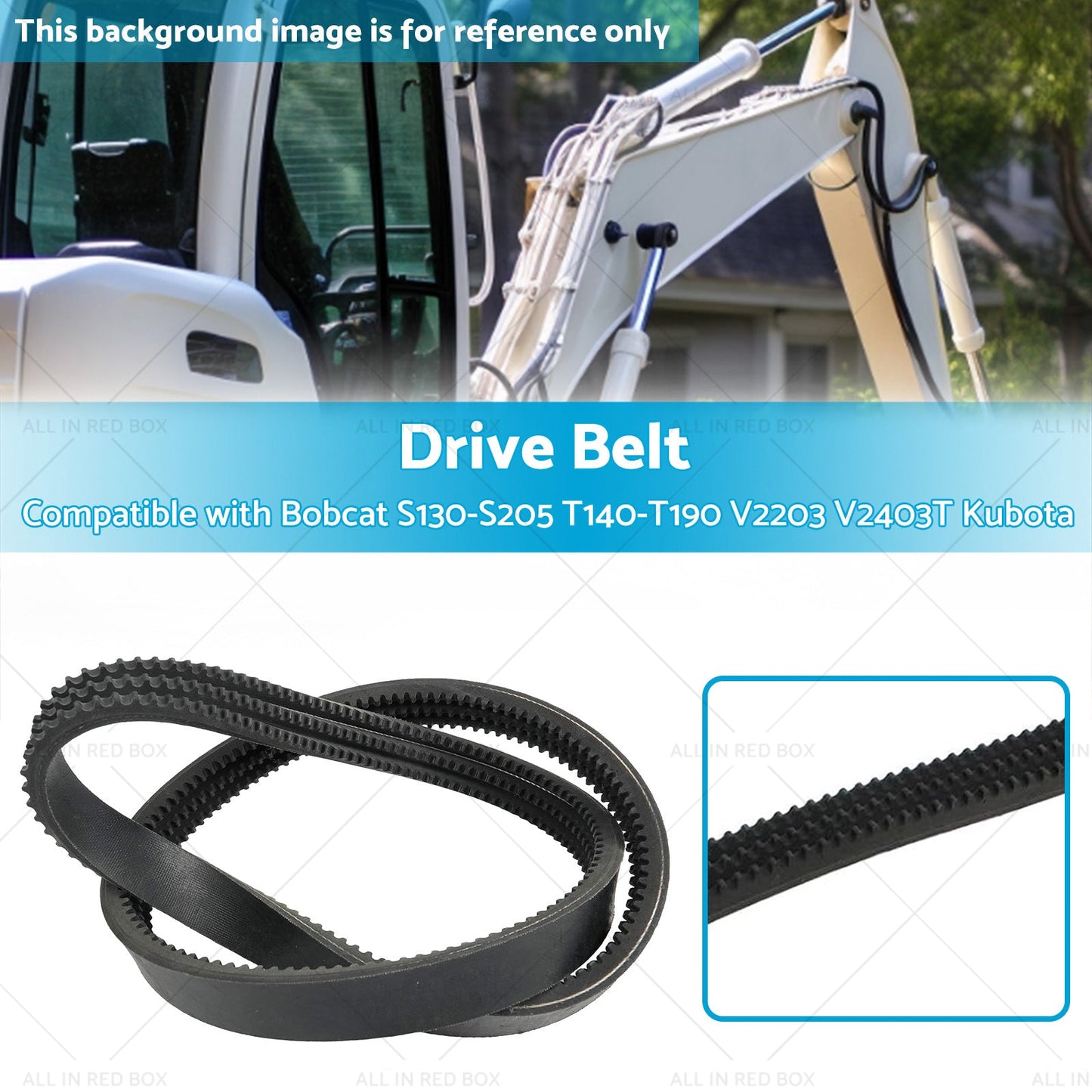 Drive Belt Suitable for Bobcat S130-S205 T140-T190 V2203 V2403T Kubota 6736775-1