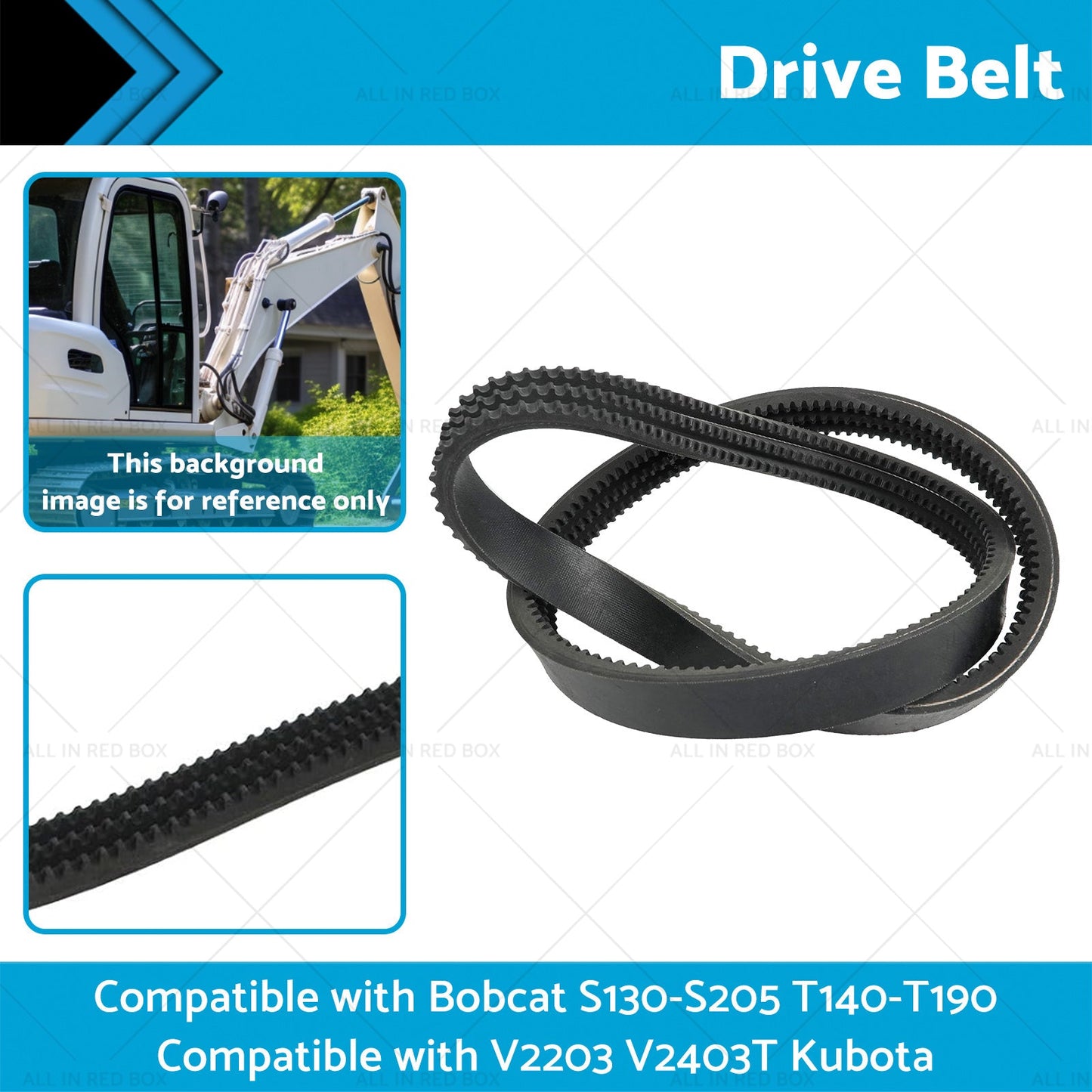 Drive Belt Suitable for Bobcat S130-S205 T140-T190 V2203 V2403T Kubota 6736775-2