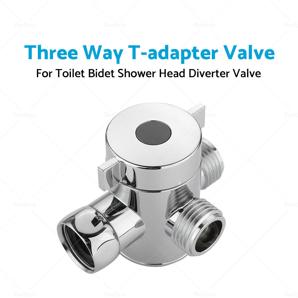 1 2 in Three Way T-adapter Valve For Toilet Bidet Shower Head Diverter Valve-2