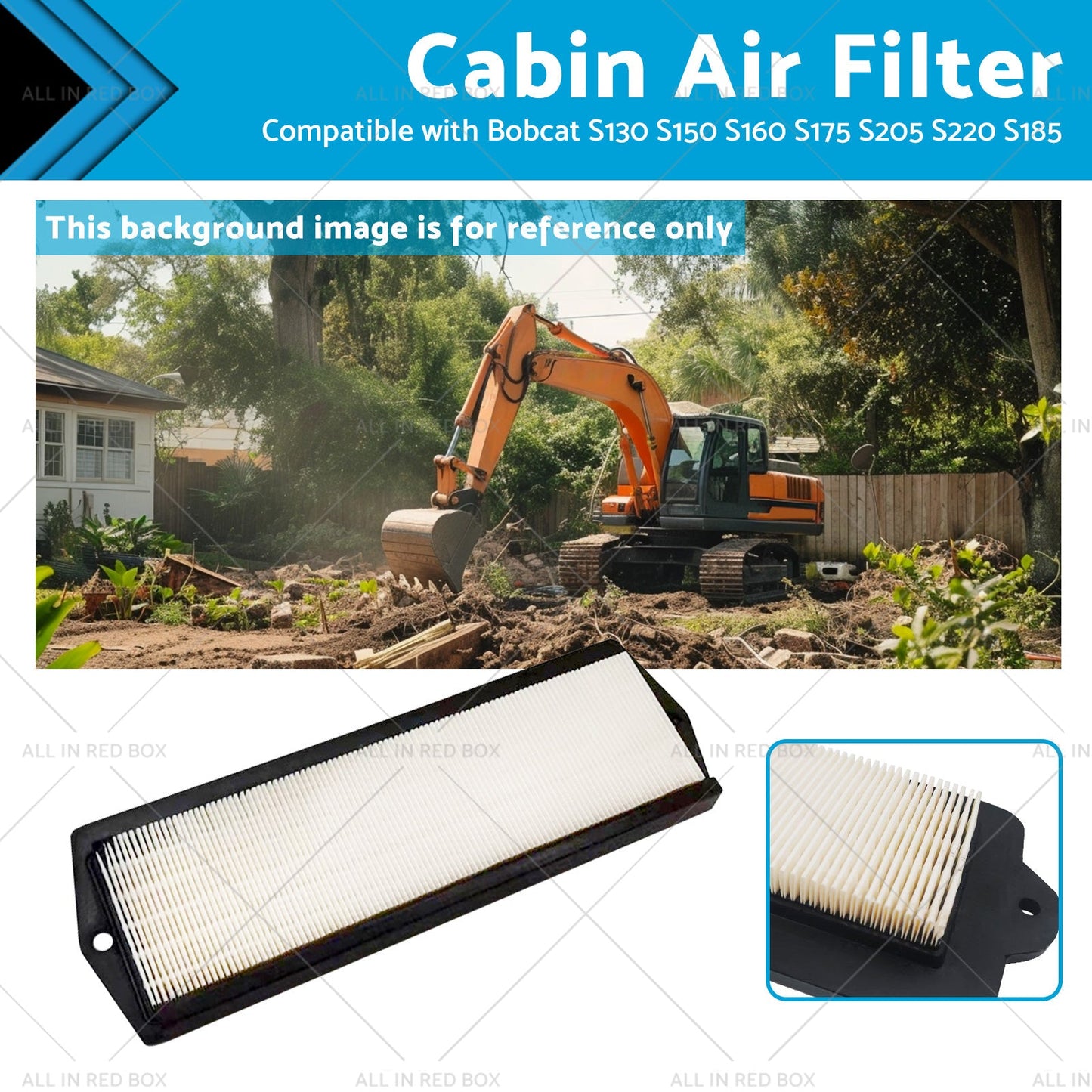 Cabin Air Filter Suitable for Bobcat 6678207 S220 S185 S130 S150 S160 S175 S205-0