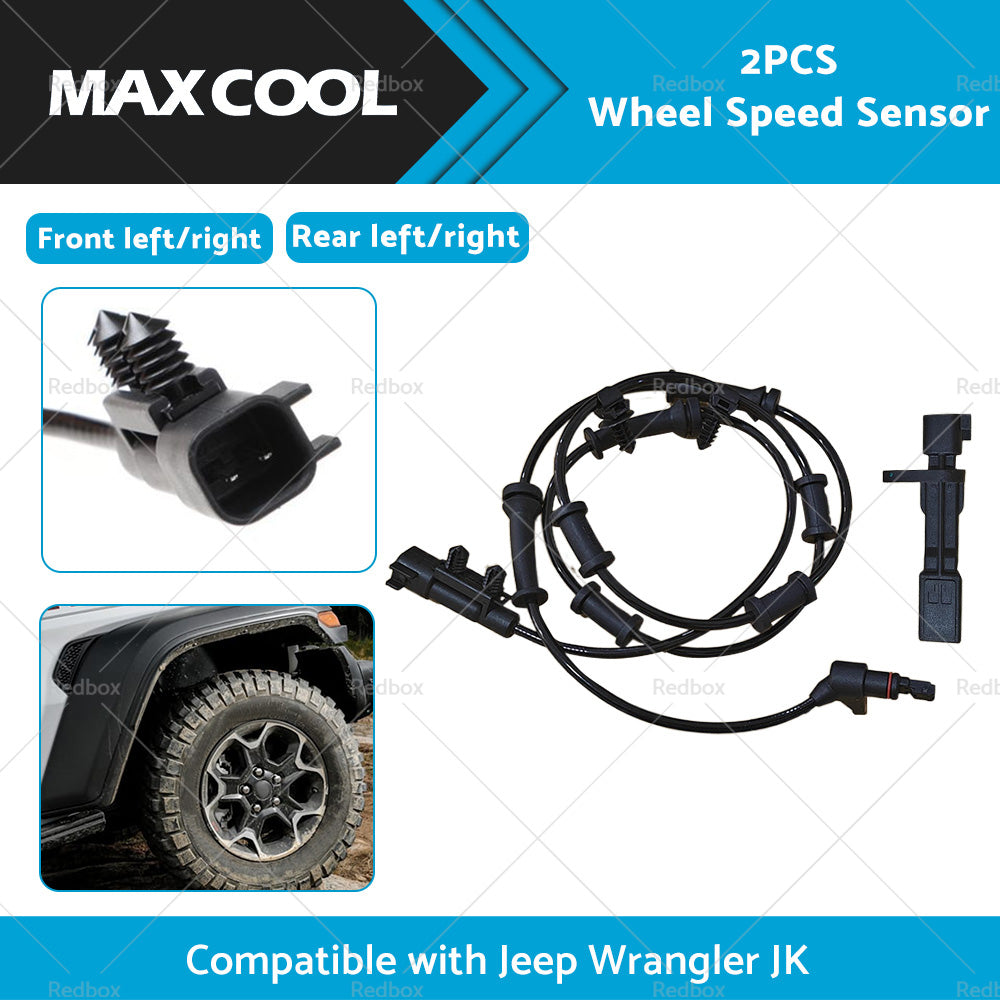 2PCS Front Rear LH RH ABS Wheel Speed Sensor Suitable for Jeep Wrangler JK 07-17-1