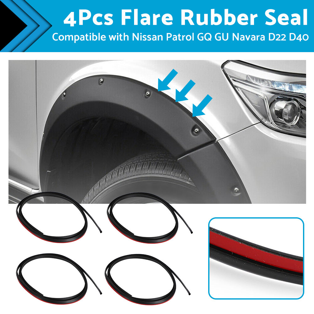 4Pcs Flare Rubber Seal Fits For Nissan Patrol GQ Y60 GU Y61 Y62 Navara D22 D40-3