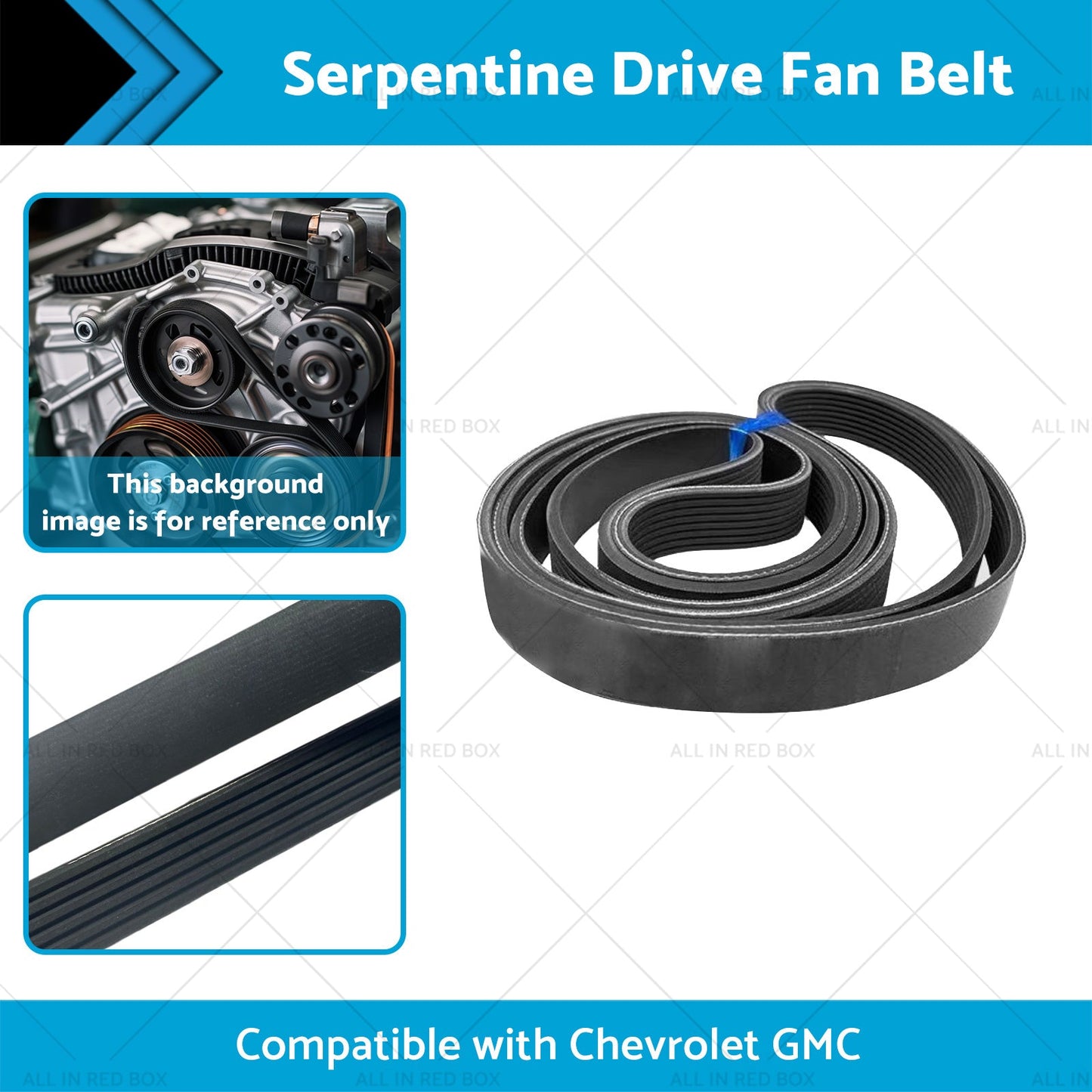 12626076 Serpentine Drive Fan Belt Suitable for 5. 3L 6. 2L 14-20 Chevrolet GMC-1