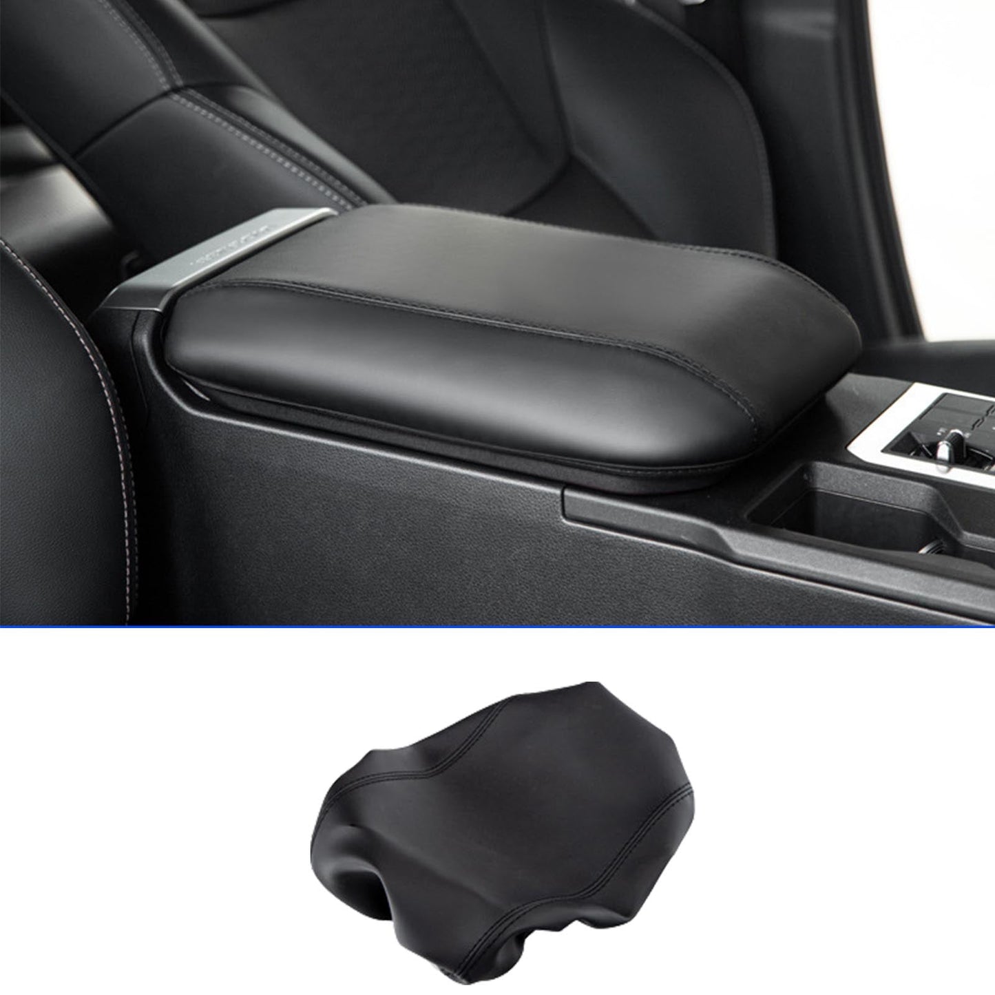 Leather Center Armrest Cover Trim Suitable For Toyota Prado LC250 2024 2025 RHD-3