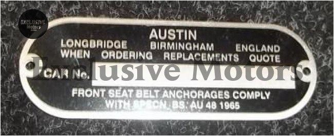 Austin Chassis Plate Mini MK1/2
