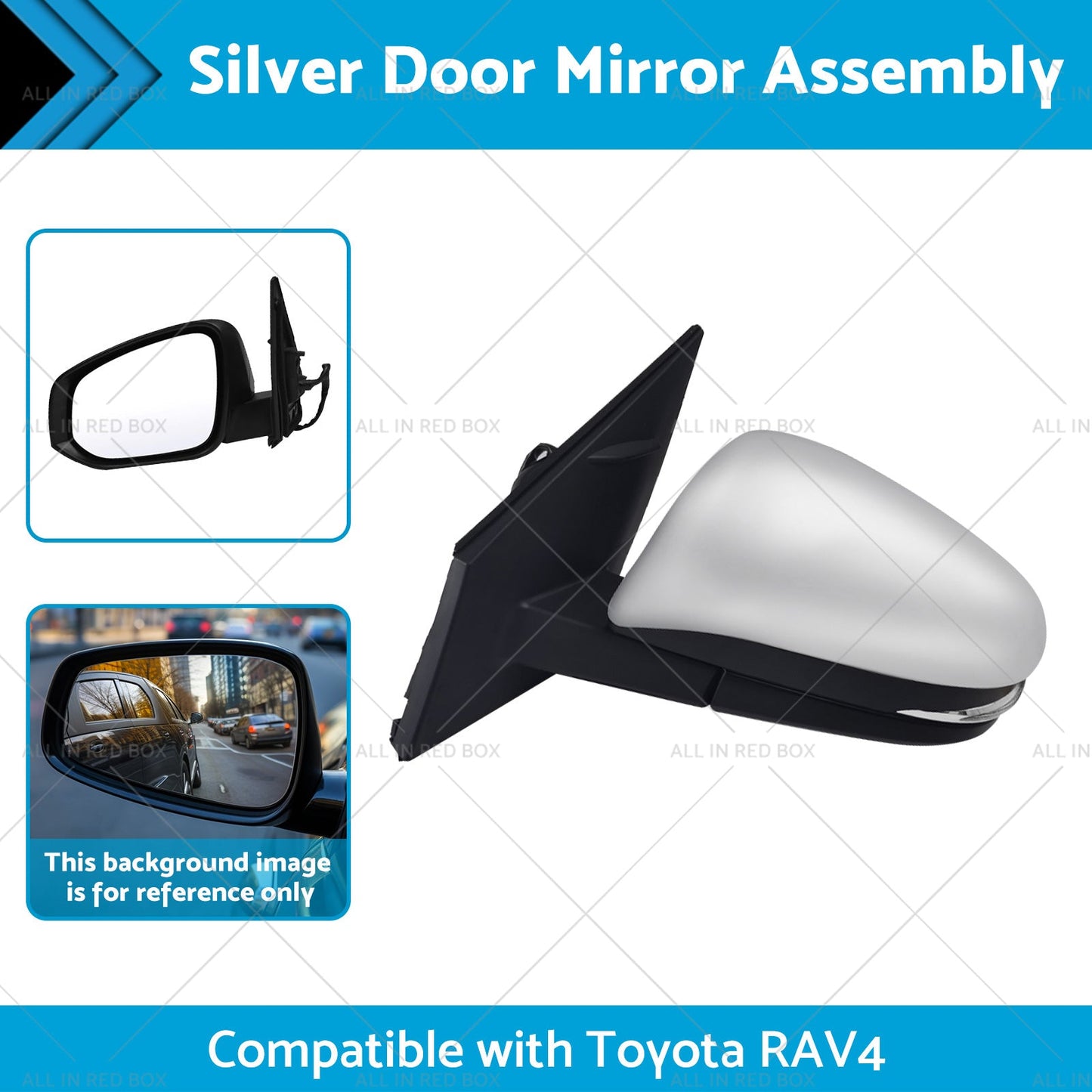 Door Mirror Silver Suitable for Toyota RAV4 2013 - 2018 Left Side 5-wire-1