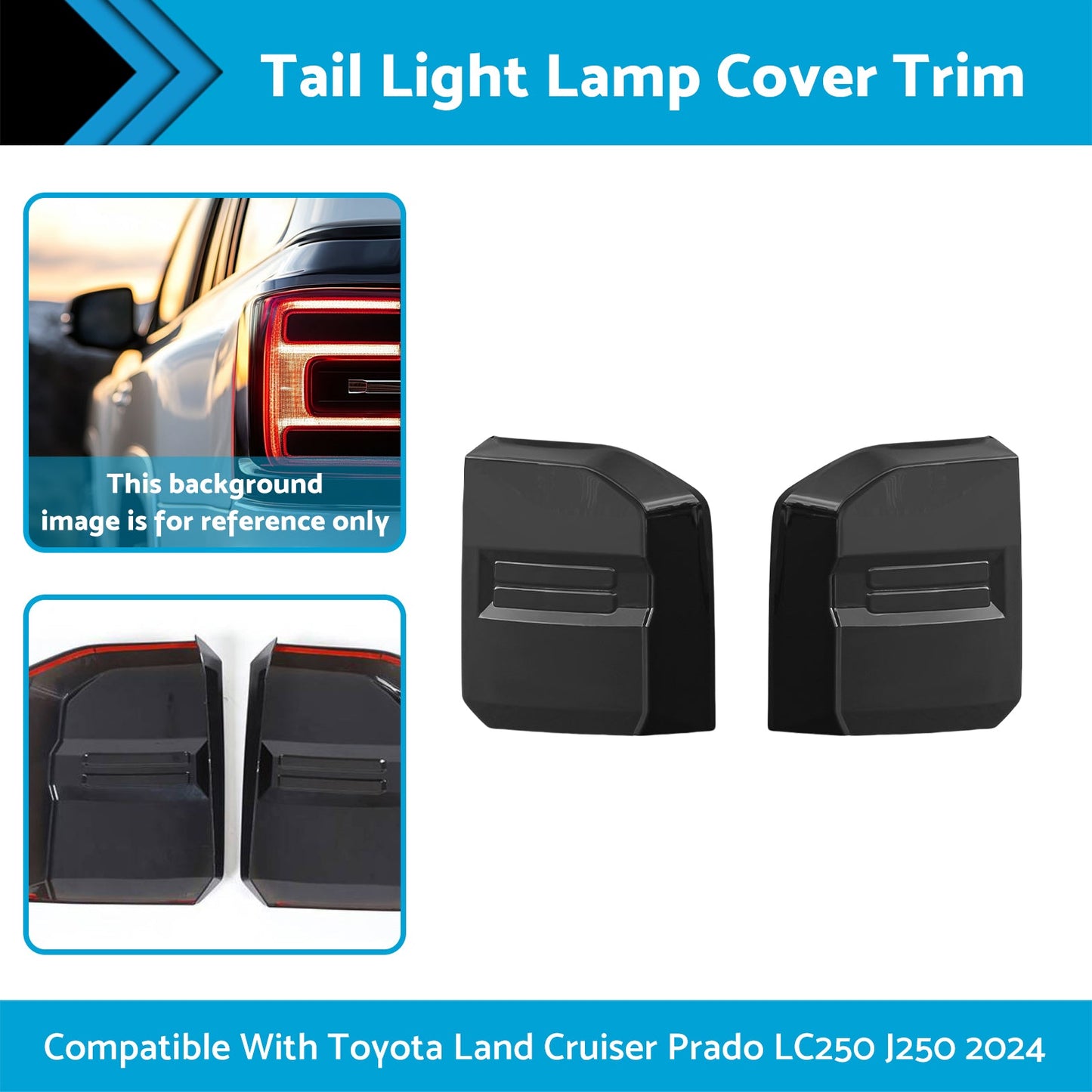 2X Tail Light Lamp Cover Trim Suitable For Toyota Land Cruiser Prado LC250 2024-3