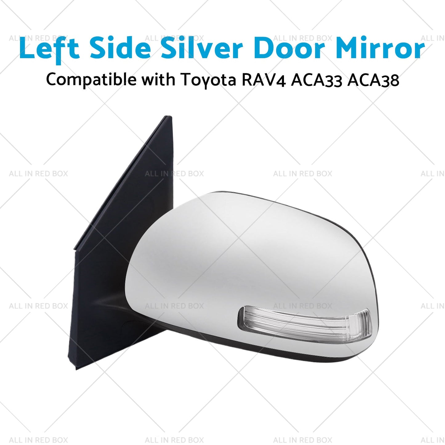 1x Left Side Silver Door Mirror Suitable for Toyota RAV4 ACA33 ACA38 2008-2012