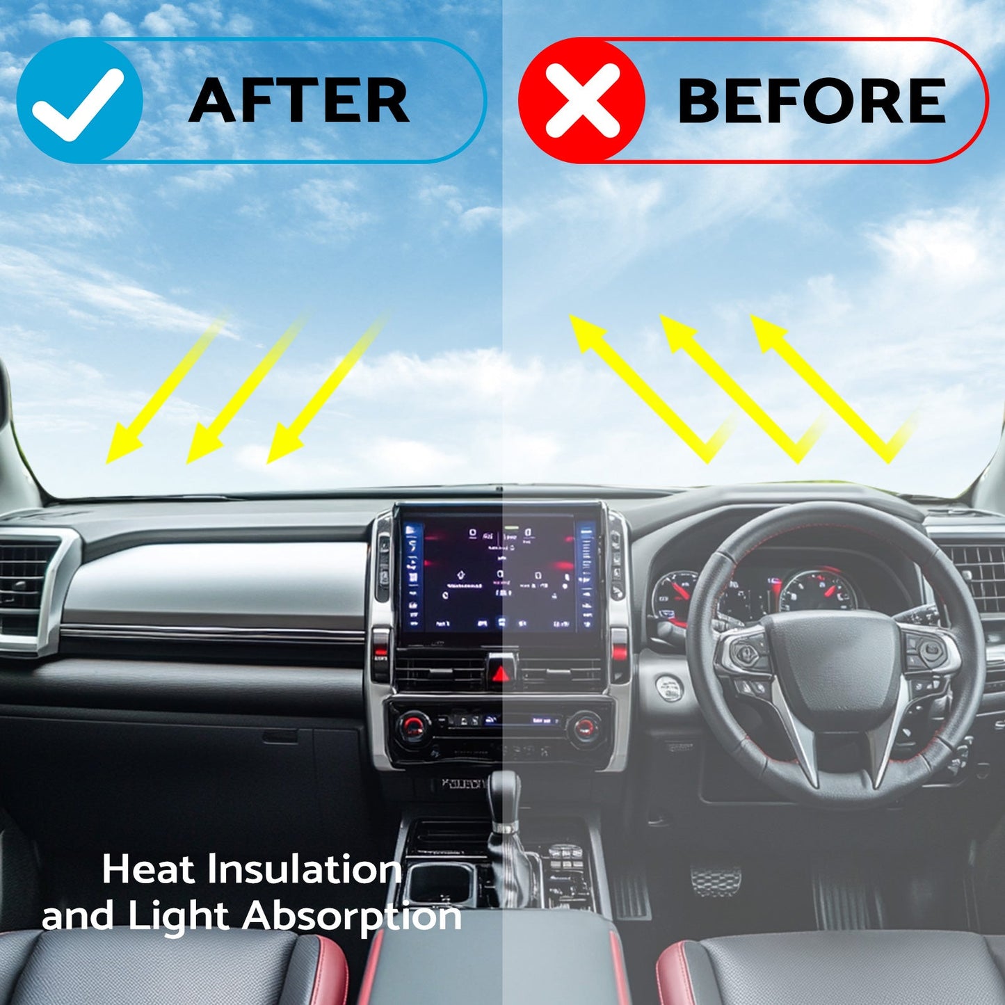 Non-Slip Dash Mat Dashboard Cover Suitable For Toyota Hilux 2020-2024 Black-3
