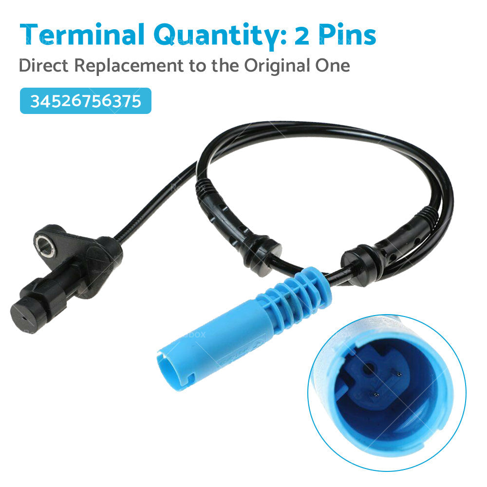 34526756375 2PCS Front ABS Wheel Speed Sensor Suitable for BMW E39 Left Right