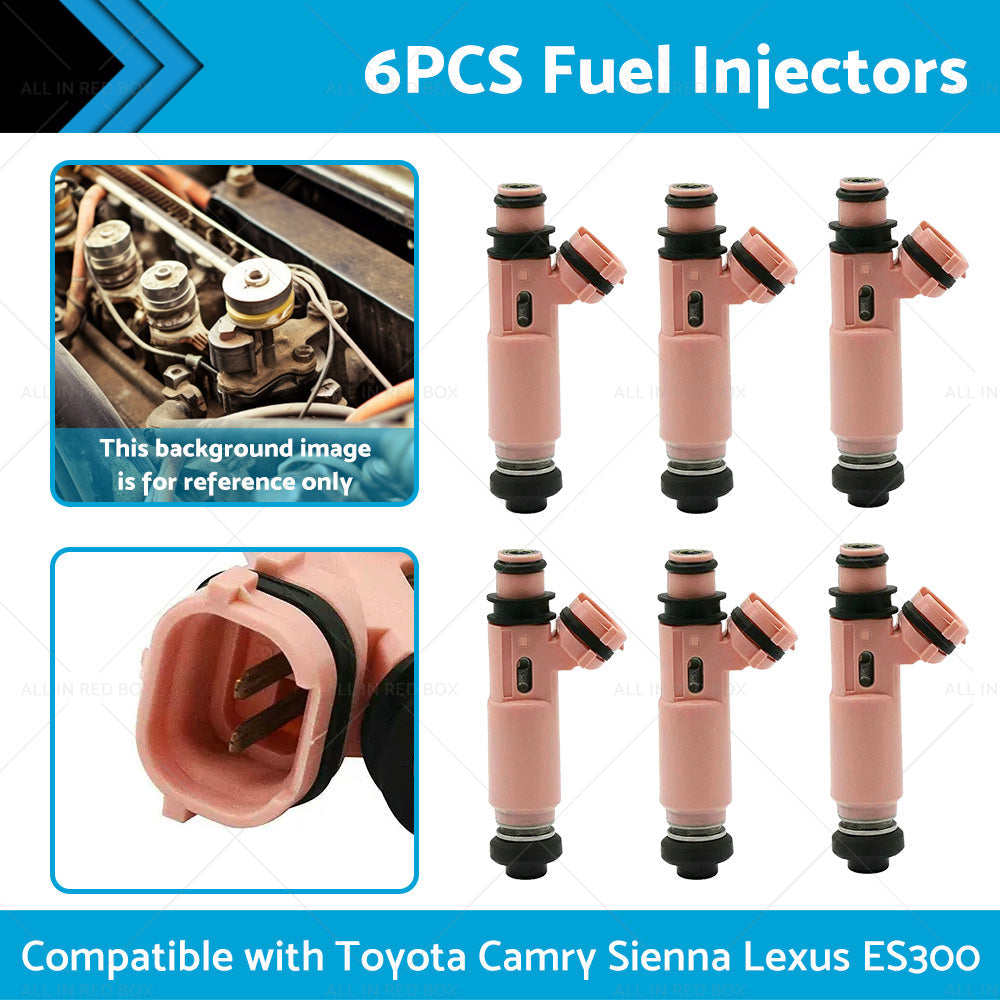 6x Fuel Injector 23250-20030 Suitable for Toyota Camry Sienna Solara Lexus ES300-1