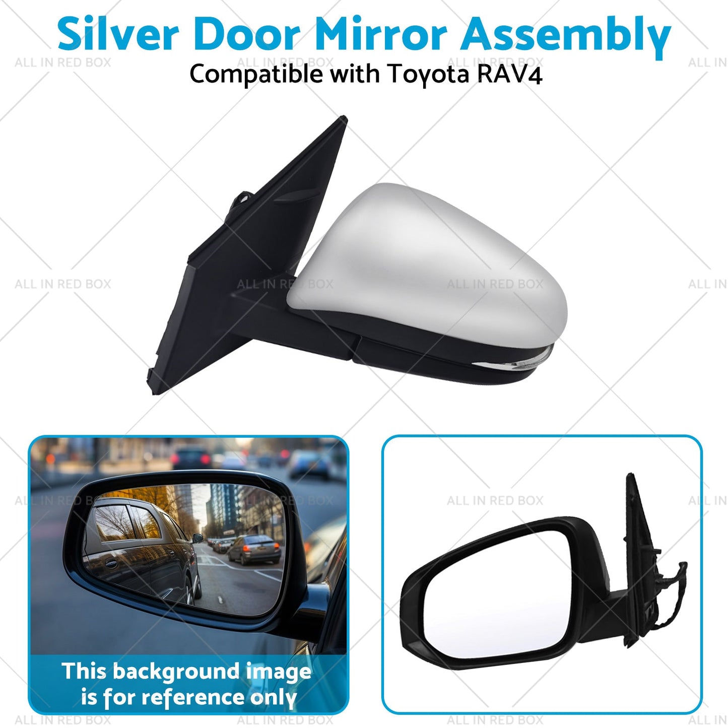 Door Mirror Silver Suitable for Toyota RAV4 2013 - 2018 Left Side 5-wire-4