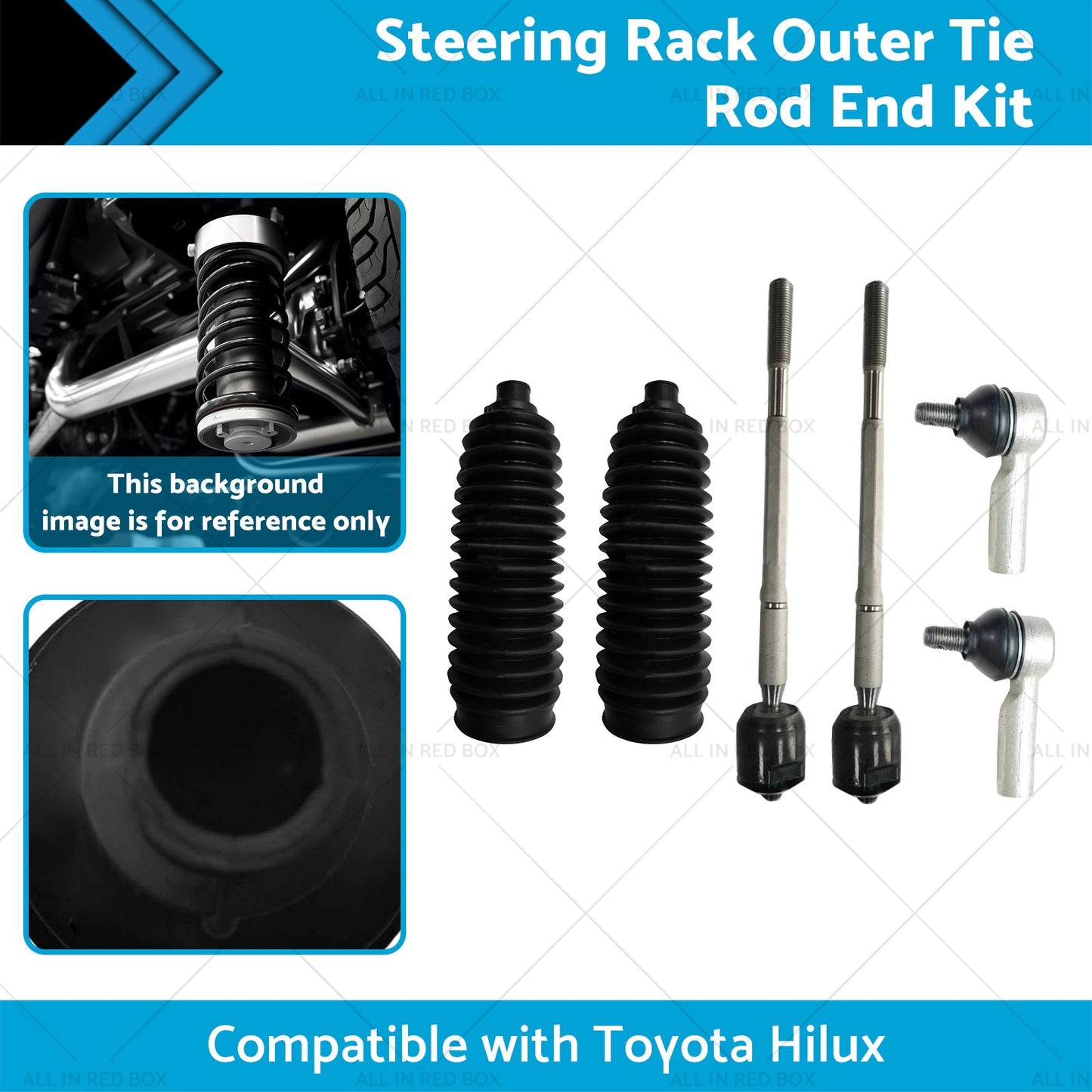 6PCS Inner Rack Tie Rod End Kit Suitablefor 05-15 Toyota Hilux 4WD GGN25R KUN26R-1