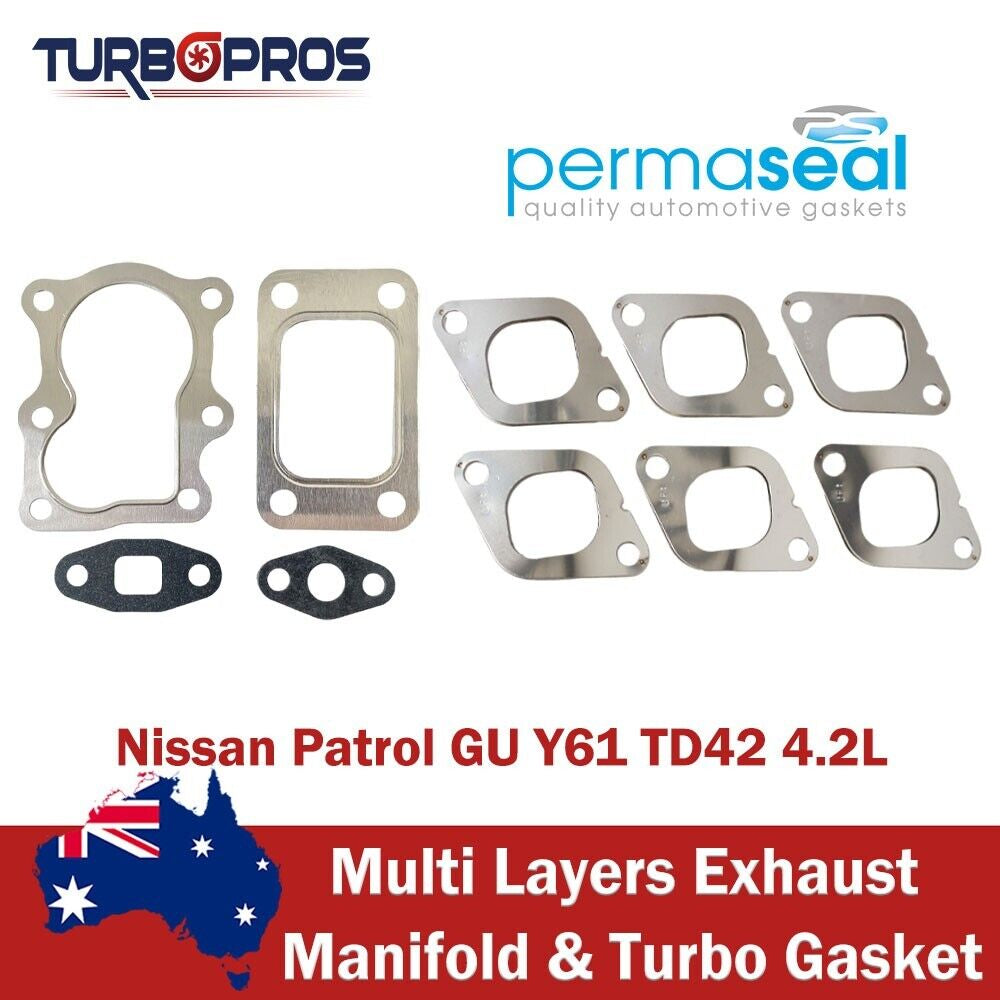 Permaseal Exhaust Manifold & Turbo Gasket Kit for Nissan Patrol GU Y61 TD42 4.2L