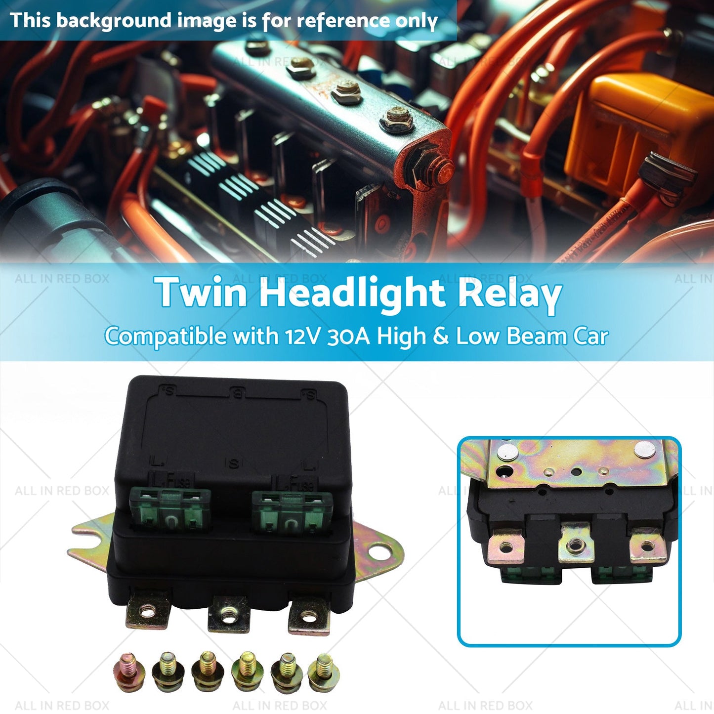 Universal Twin Headlight Relay 12V 30A High and Low Beam Car Accessory NLR-132