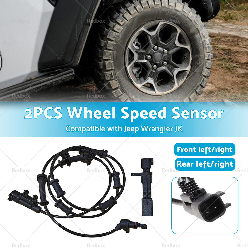 2PCS Front Rear LH RH ABS Wheel Speed Sensor Suitable for Jeep Wrangler JK 07-17-2