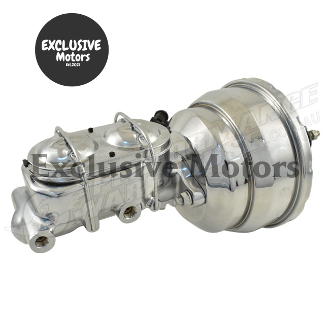 1-1/8" Bore Chrome Master Cylinder & 8" Dual Brake Booster for GM (1964-1972)