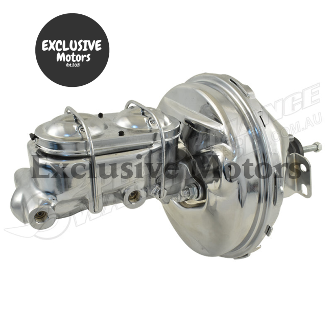 1-1/8" Bore Chrome Master Cylinder & 9" Brake Booster for GM (1964-1972)