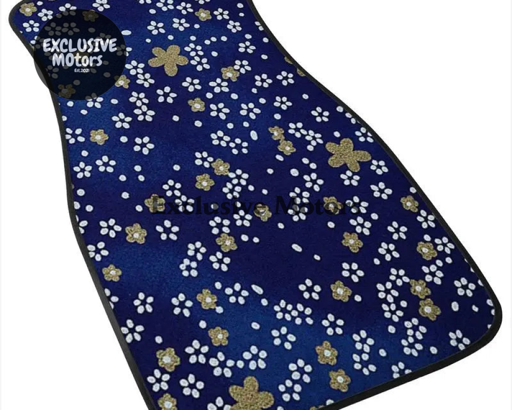 Custom Japanese Blue Cherry Blossom Mini Floor Mats