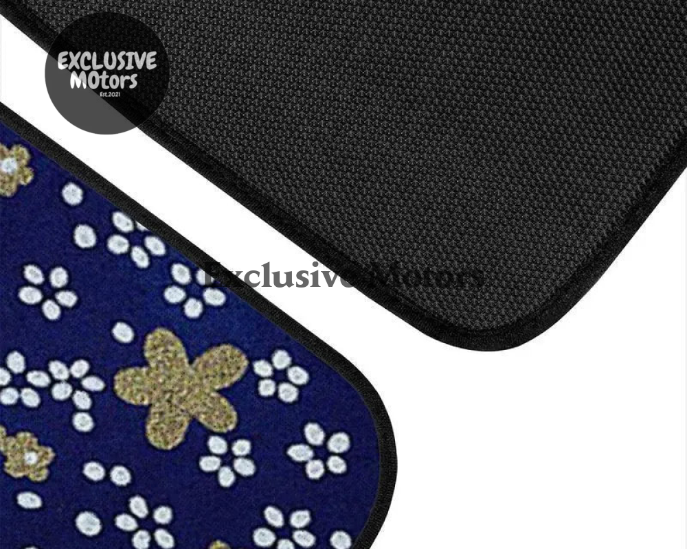 Custom Japanese Blue Cherry Blossom Mini Floor Mats