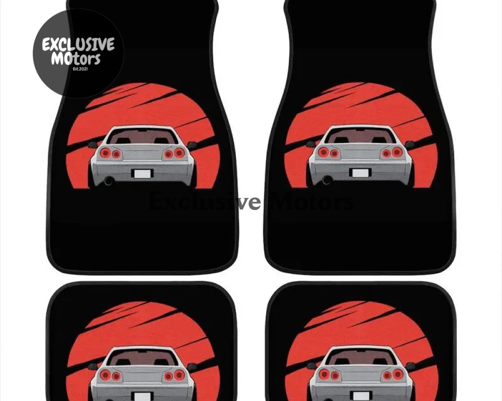 Custom R34 Skyline Japanese In To The Sun Set Floor Mats