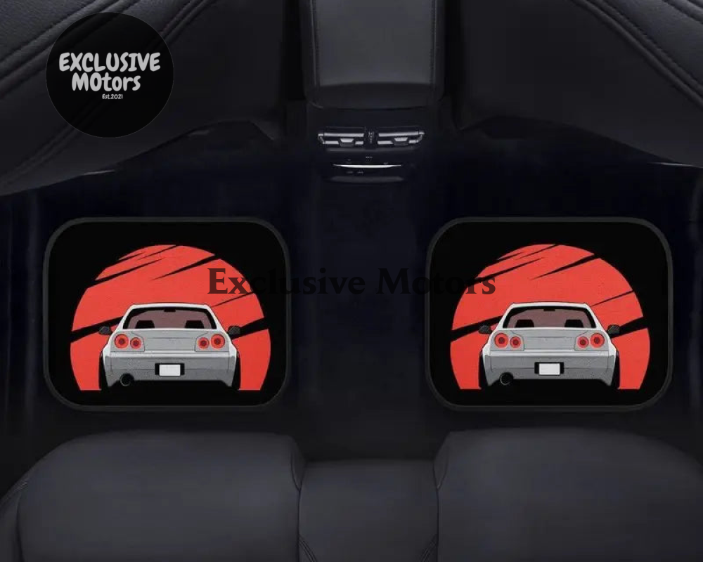 Custom R34 Skyline Japanese In To The Sun Set Floor Mats
