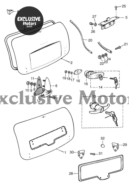 Classic Mini Boot lid cable