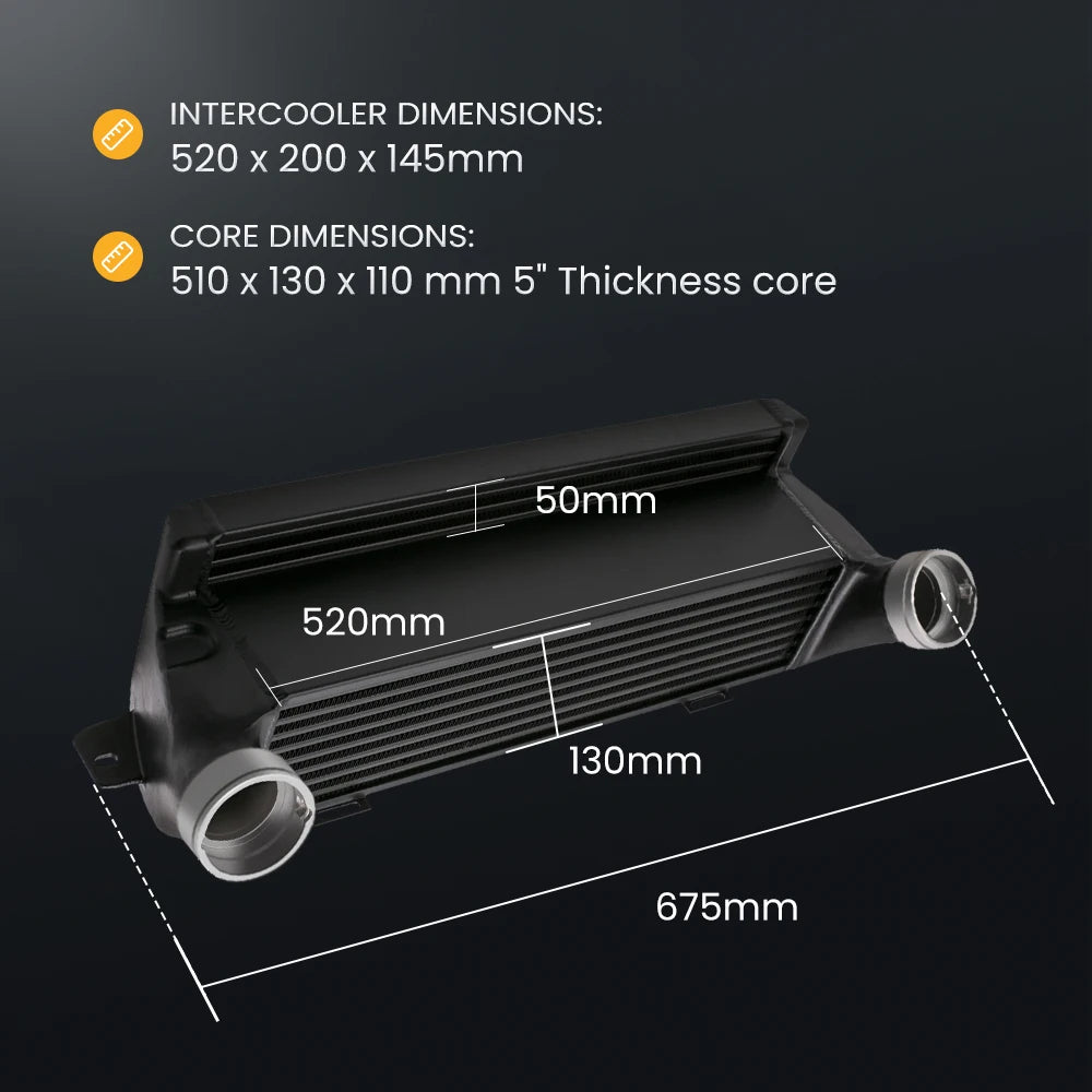 Front Mount Intercooler Turbo Engines For BMW 1M E82 2011-2013 Bar & Plate 520mm x 200mm x 145mm
