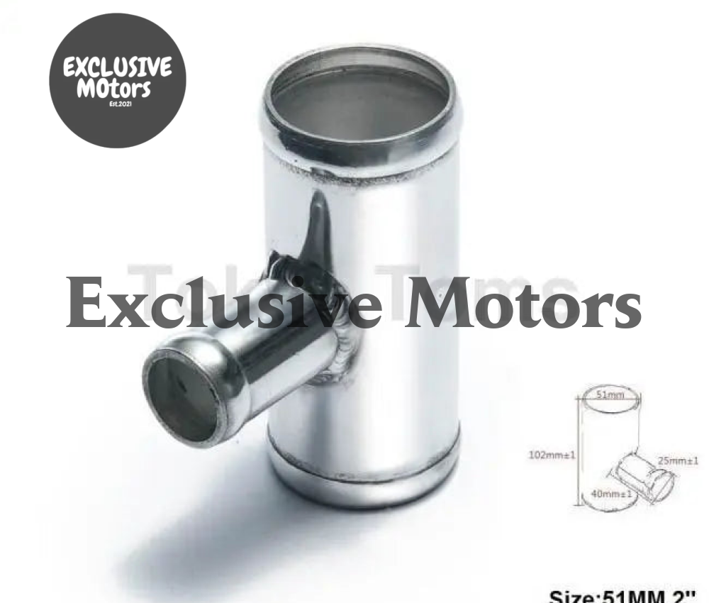 Universal Bov T-Pipe 51Mm 2" Outlet 25Mm Blow Off Valve T Joint Adaptor For BMW E39 5-Series (2000- ) - Tokyo Tom's