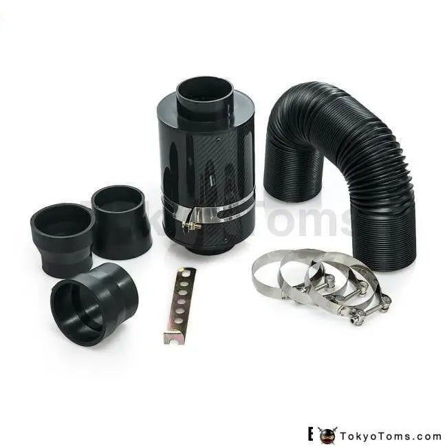 Universal Cold Feed Induction Kit & Carbon Fibre Air Intake Filter Box Without Fan For BMW Mini Cooper S R53 - Tokyo Tom's
