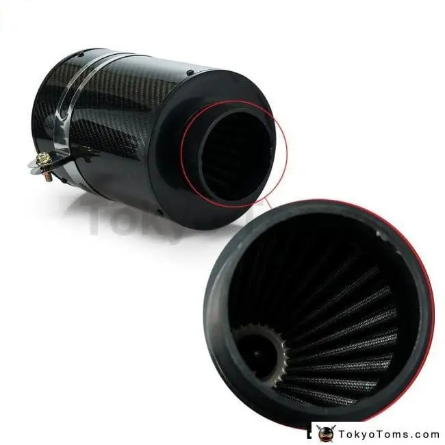Universal Cold Feed Induction Kit & Carbon Fibre Air Intake Filter Box Without Fan For BMW Mini Cooper S R53 - Tokyo Tom's