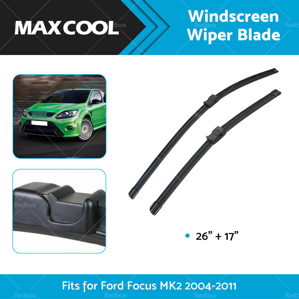 Pair Front Windscreen Wiper Blades 26 inch 17 inch Fits For Ford Focus MK2 2004-2011-2
