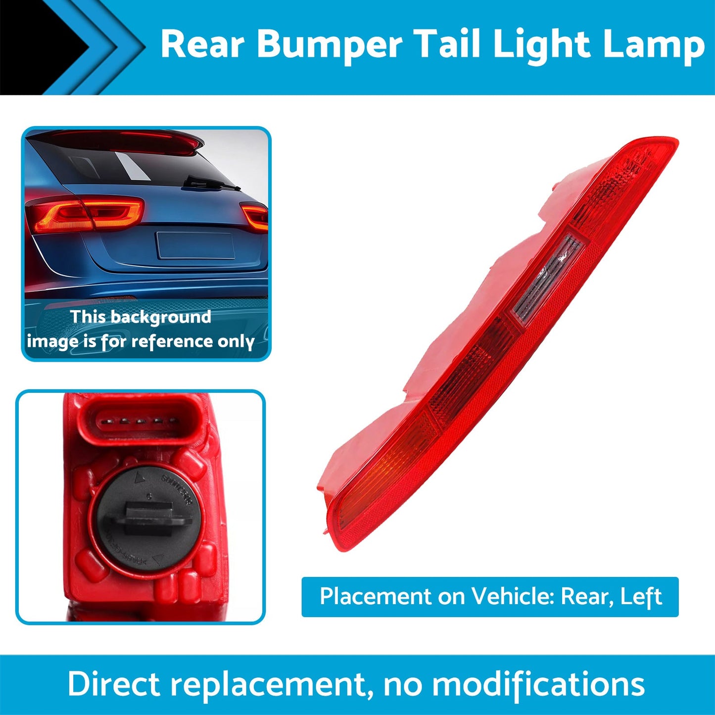 Left Rear Lower Bumper Tail Light Lamp Passenger Side Suitable For Audi Q3 11-15-2