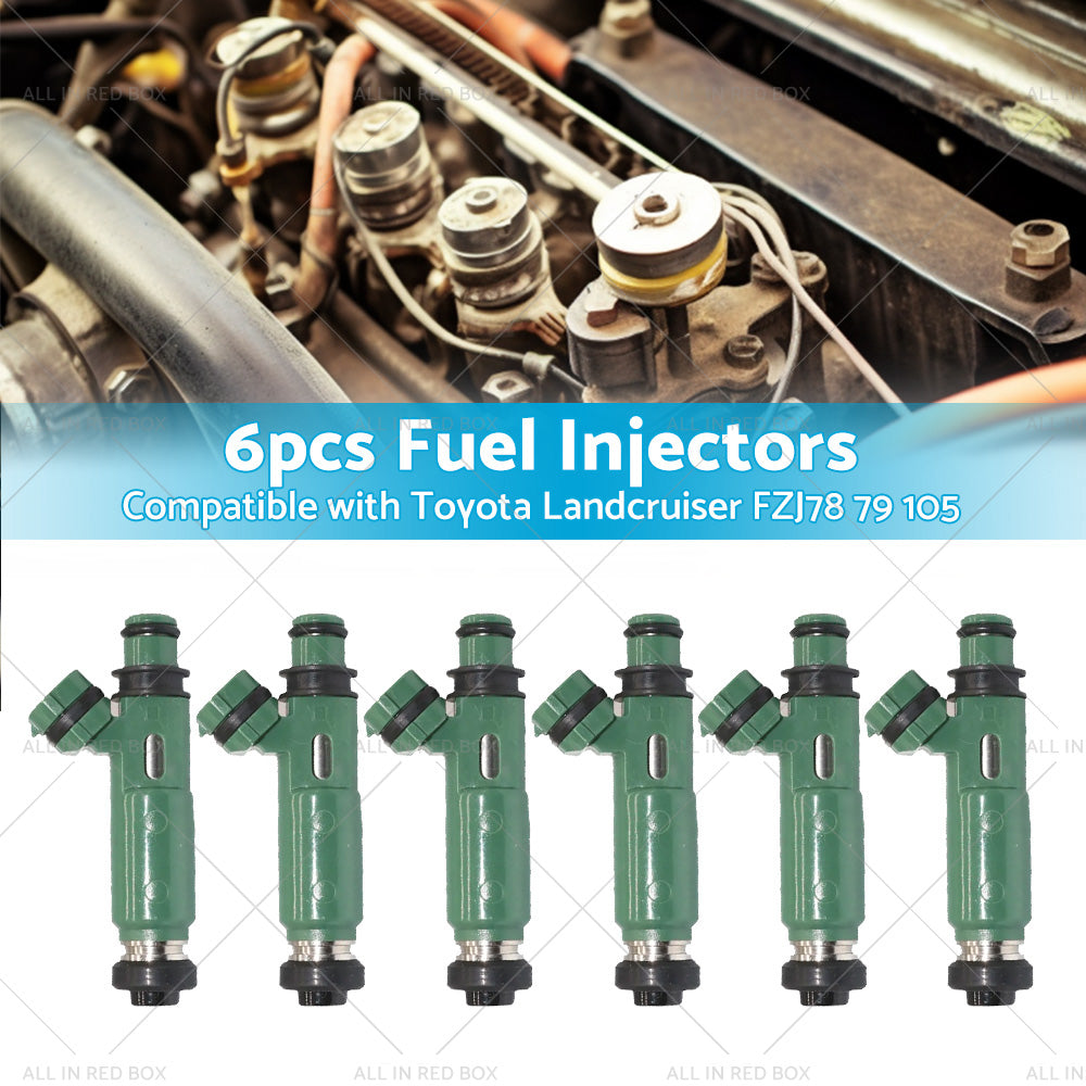 6PCS Fuel injector Suitable for Toyota Land cruiser FZJ78 79 80 105 4. 5L 1FZ-FE-2