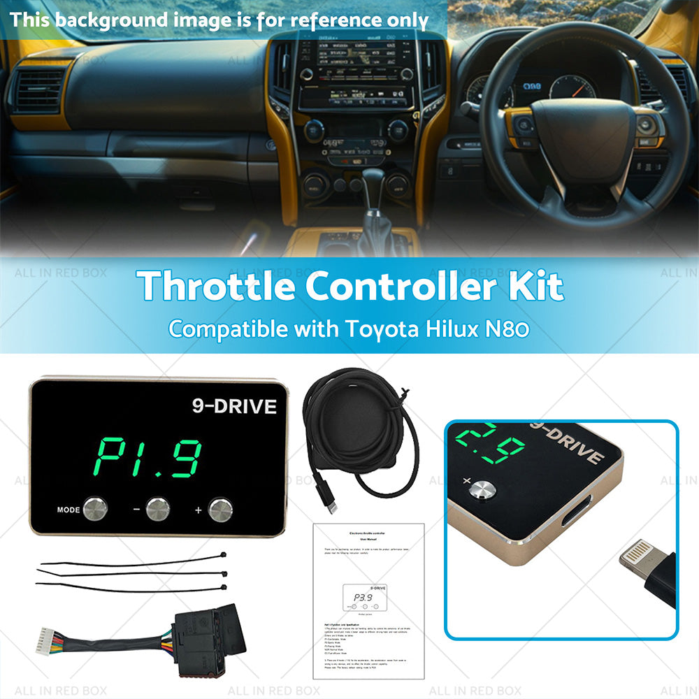 Black EVC WindBooster Throttle Controller Suitable for Toyota Hilux N80 15-21-2