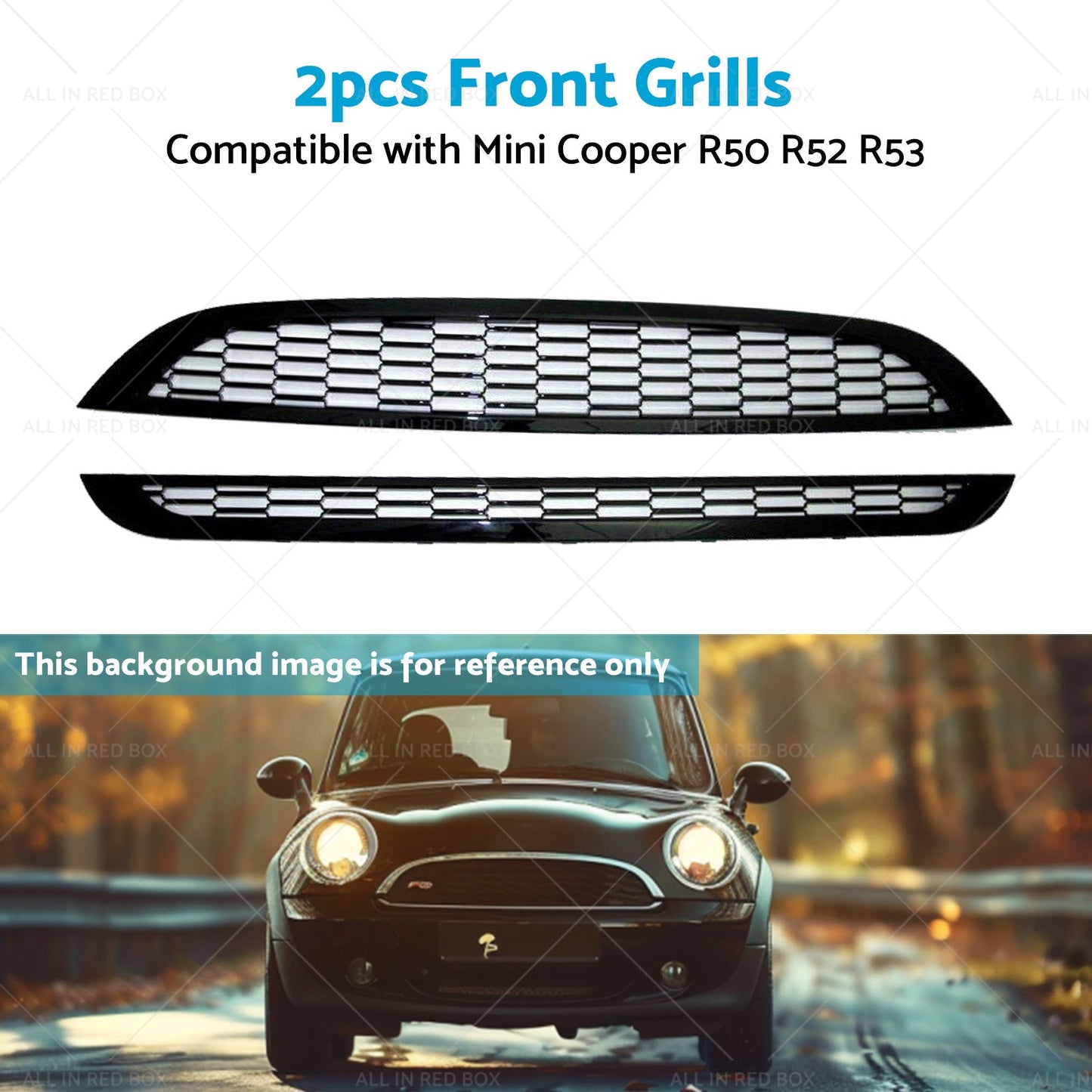 2PCS Honeycomb Mesh Front Grill Suitable for Mini Cooper R50 R52 R53 2002-2006-4