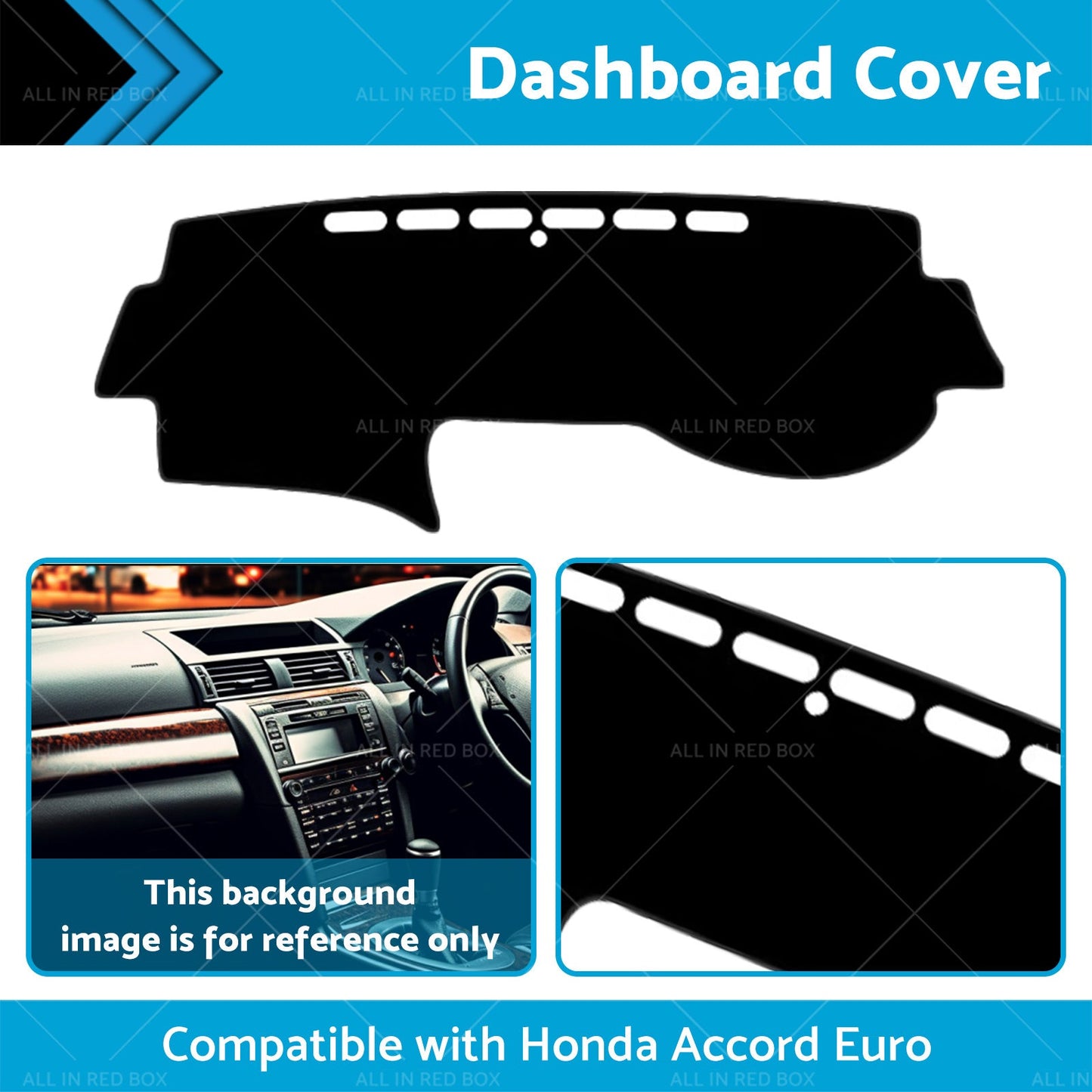 Dash Mat Cover Suitable for Honda Accord Euro CL9 No Sat Nav 03-08-1