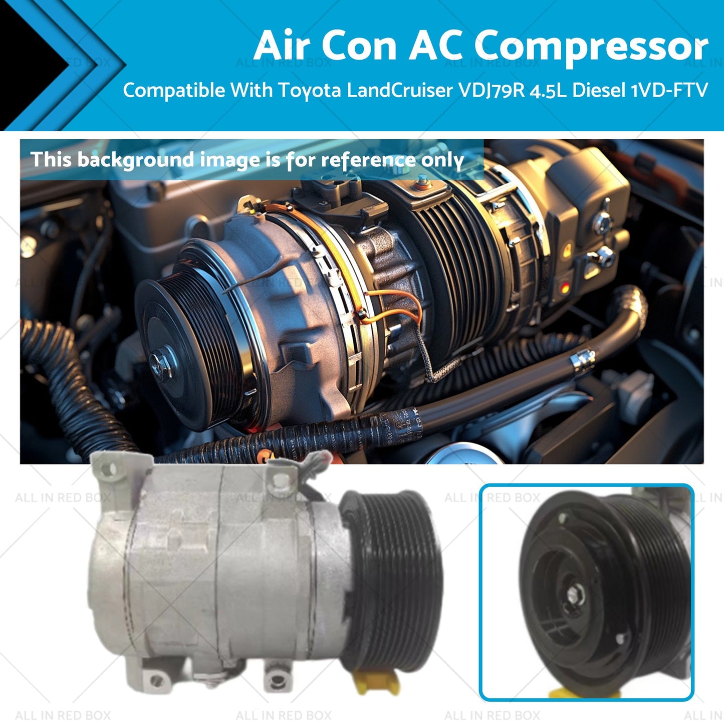 Air Con AC Compressor Suitable for Toyota LandCruiser VDJ79R 4.5L Diesel 1VD-FTV-0