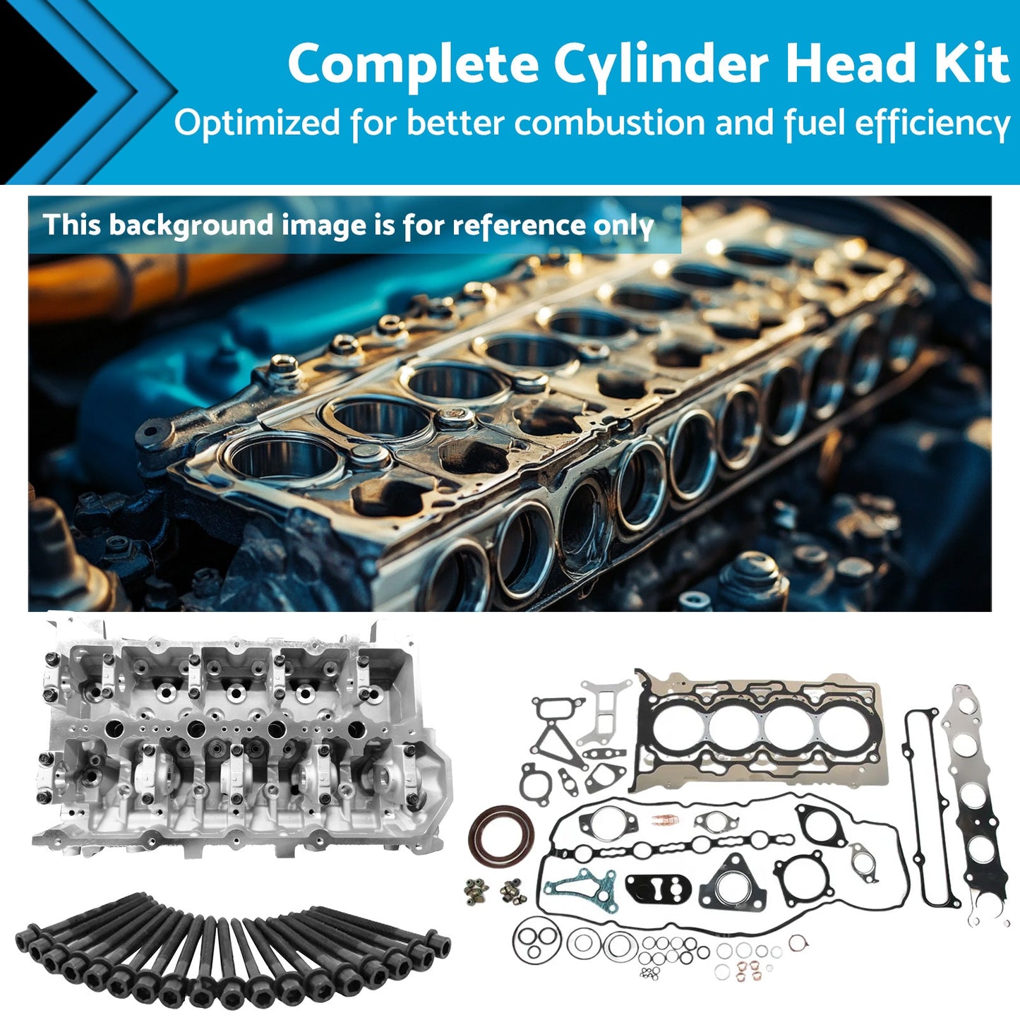 Complete Cylinder Head Kit w/ Gaskets Bolts Suitable For Mitsubishi Triton 4N15-1