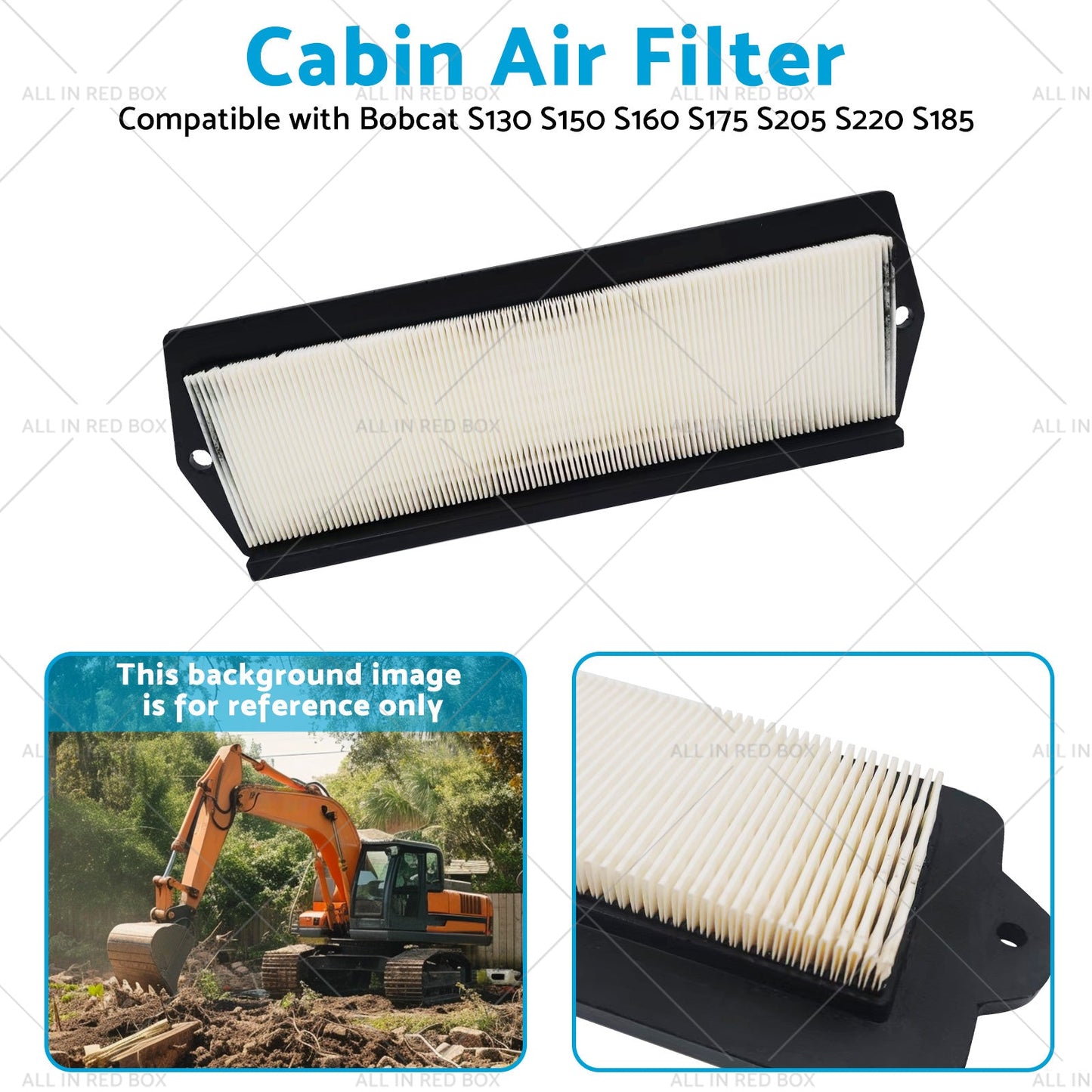 Cabin Air Filter Suitable for Bobcat 6678207 S220 S185 S130 S150 S160 S175 S205-3