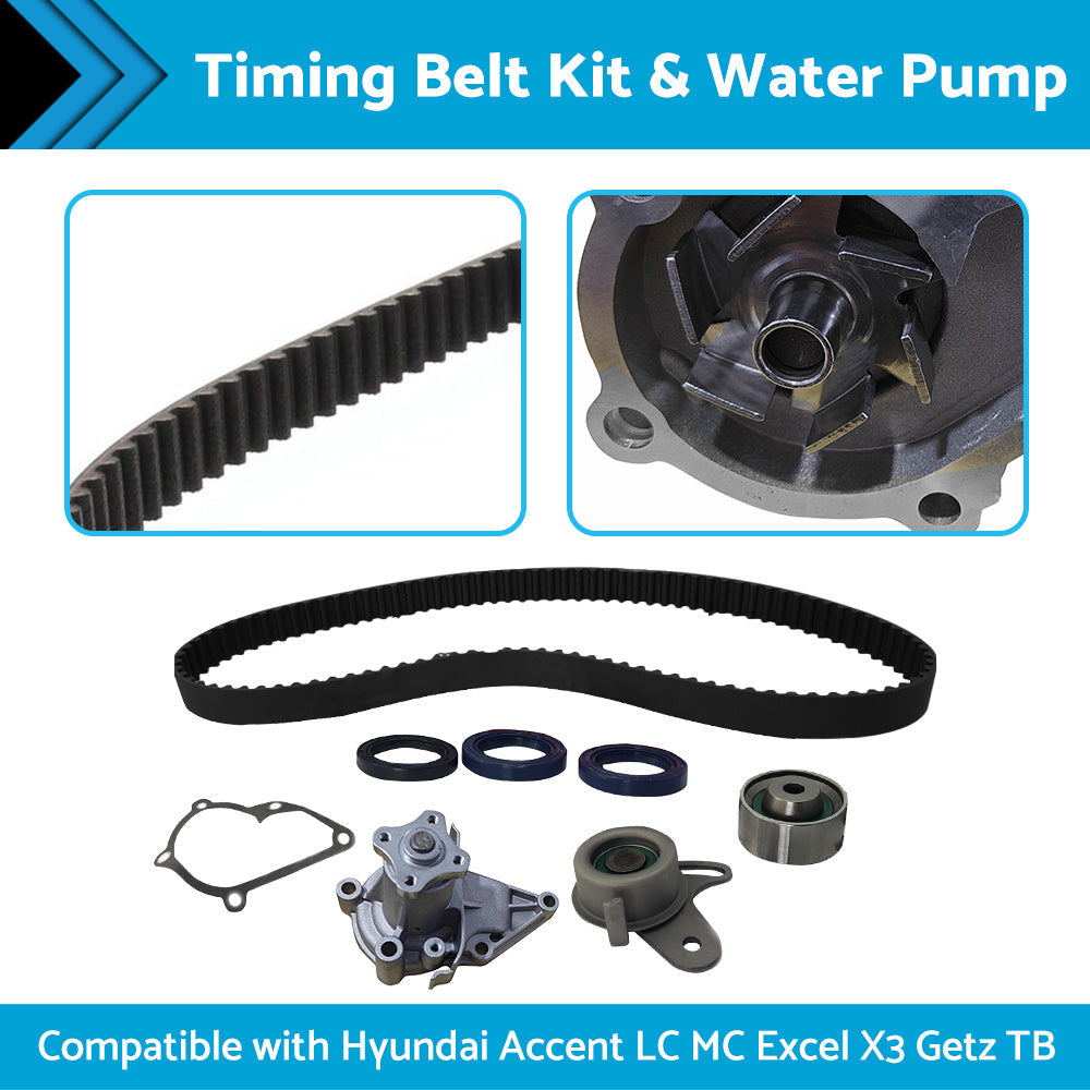 Timing Belt Kit and Water Pump Suitable For Hyundai Accent LC MC Excel X3 Getz TB