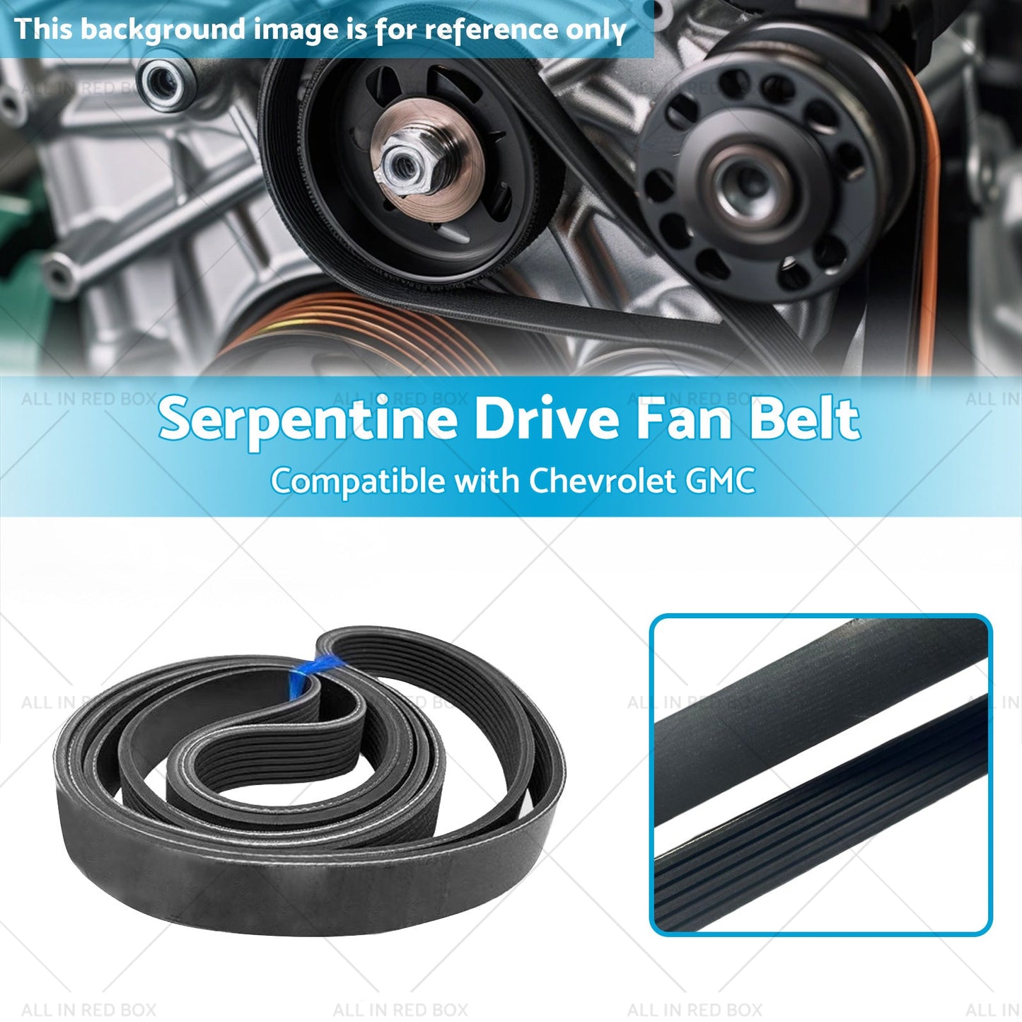 12626076 Serpentine Drive Fan Belt Suitable for 5. 3L 6. 2L 14-20 Chevrolet GMC-2