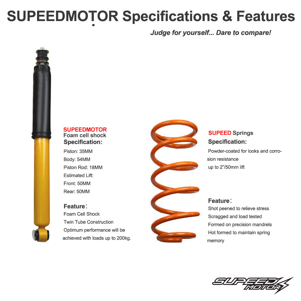 Rear 2 inch 50MM Lift Shock Coil Spring Suitable For Toyota Land Cruiser 80 Series-2