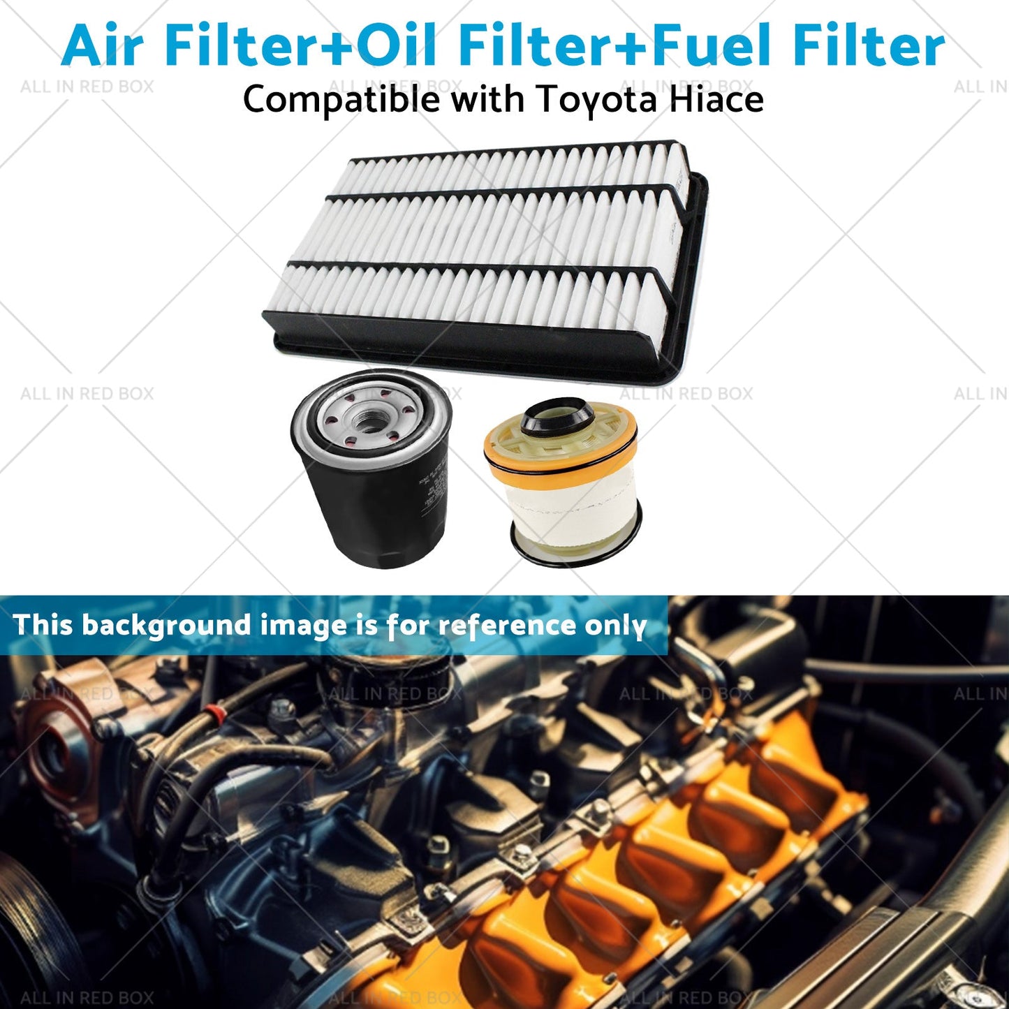 AirOilFuel Filter Kit Suitable for Toyota Hiace 3. 0L Turbo Diesel 3pcs-4