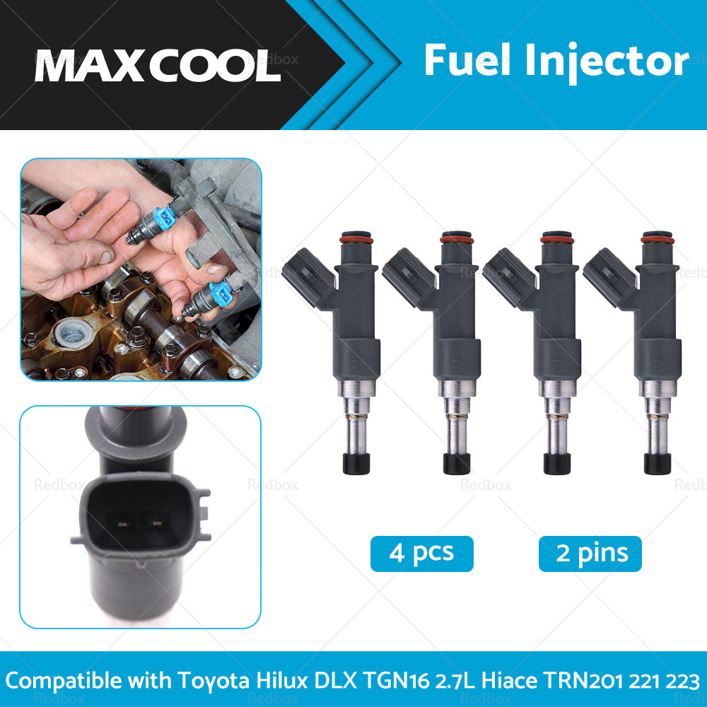 4X Fuel Injector Suitable for Toyota Hilux DLX TGN16 Hiace TRN201 221 TRH223 2. 7-1