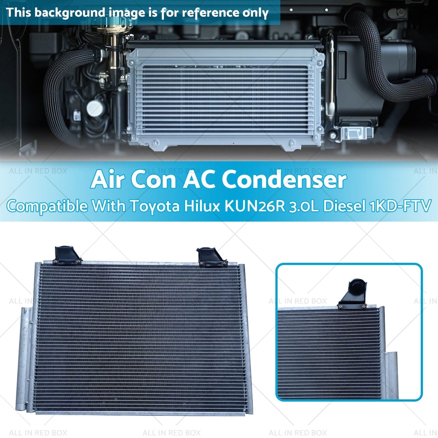 Air Con AC Condenser Suitable for Toyota Hilux KUN26R 3.0L Diesel 1KD-FTV 05-15-2