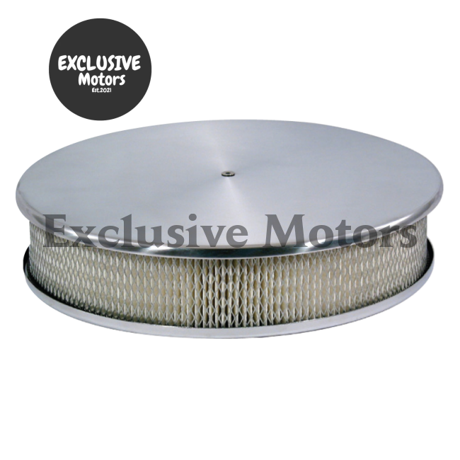 14" Round Aluminum Air Filter Kit for Holley, Edelbrock, Carter (1960-1980)